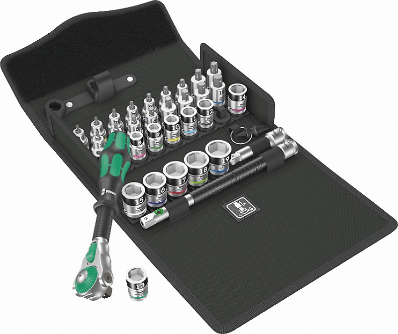 Wera 3/8”DRソケットサイクロップソケットレンチセット 【落下防止機能】35点 003536