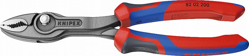 クニペックス(KNIPEX) スリップジョイントプライヤー ツイングリップ200mm【3Kグリップ】 コンフォートハンドル 8202-200
