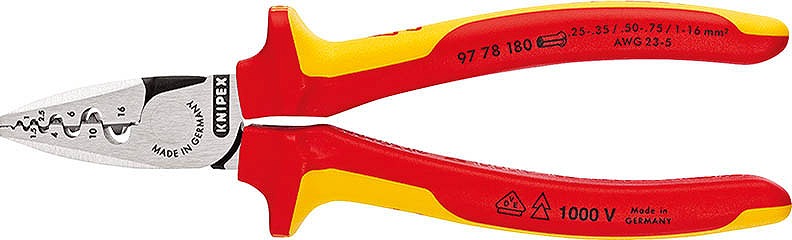 クニペックス(KNIPEX) エンドスリーブ用絶縁圧着ペンチ 9778-180