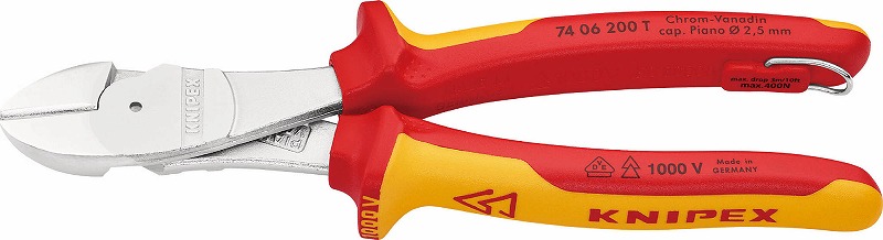 クニペックス(KNIPEX)\u003cBR\u003e不成立豪然たる型斜ニッパー200粍落っこちる押しとどめる7406-200TBK