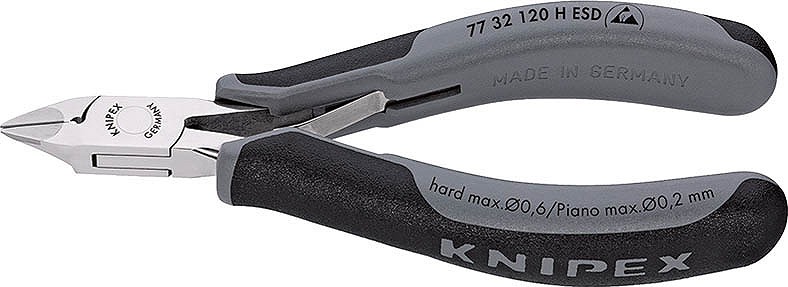 クニペックス(KNIPEX)ESDエレクトロニクス超硬刃ニッパー120mmコンフォートハンドル7732-120HESD|プロツール 店
