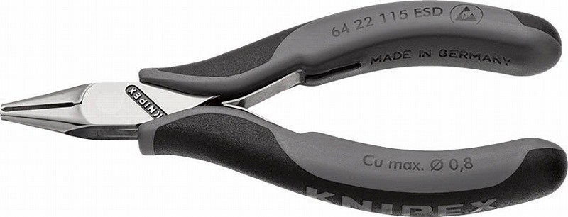 クニペックス(KNIPEX) ESDエレクトロニクスエンドカッティングニッパー115mm コンフォートハンドル 6422-115ESD