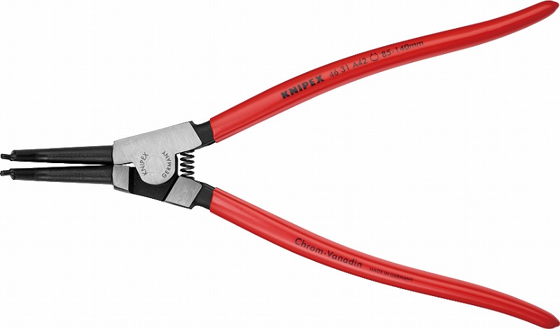 クニペックス(KNIPEX) 軸用スナップリングプライヤー85-140mm 45°ベントヘッド 4631-A42 リング 取り外し