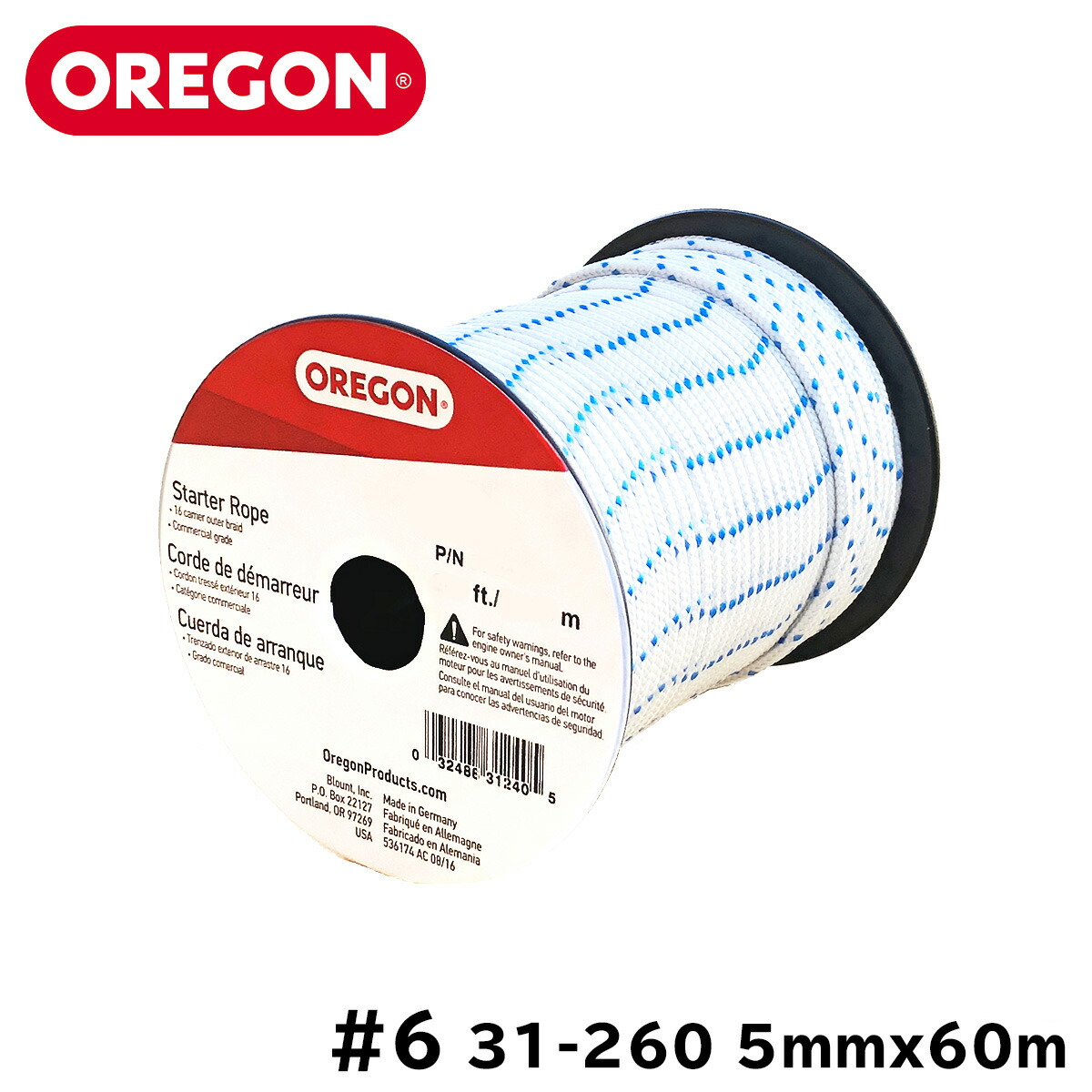楽天市場】OREGON プレミアムスターターロープ 31-252 4.5mm × 60m