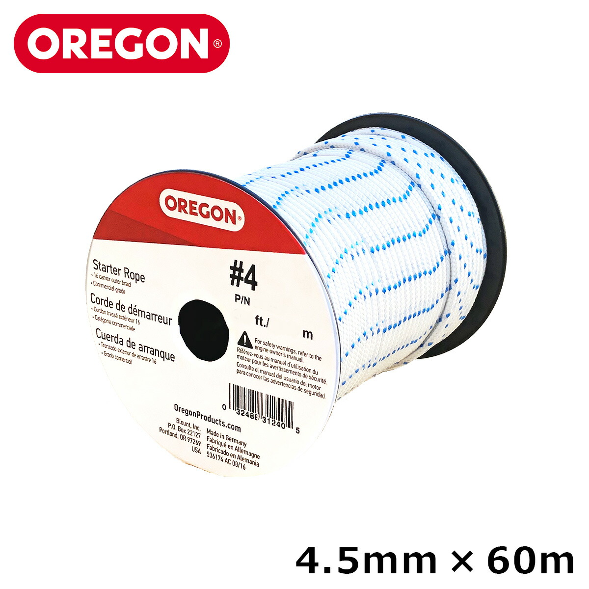 OREGON プレミアムスターターロープ 31-252 4.5mm × 60m チェーンソー 刈払い機 ブロワー ヘッジトリマー エンジン 交換部品 スターター 紐 オレゴン【送料無料】