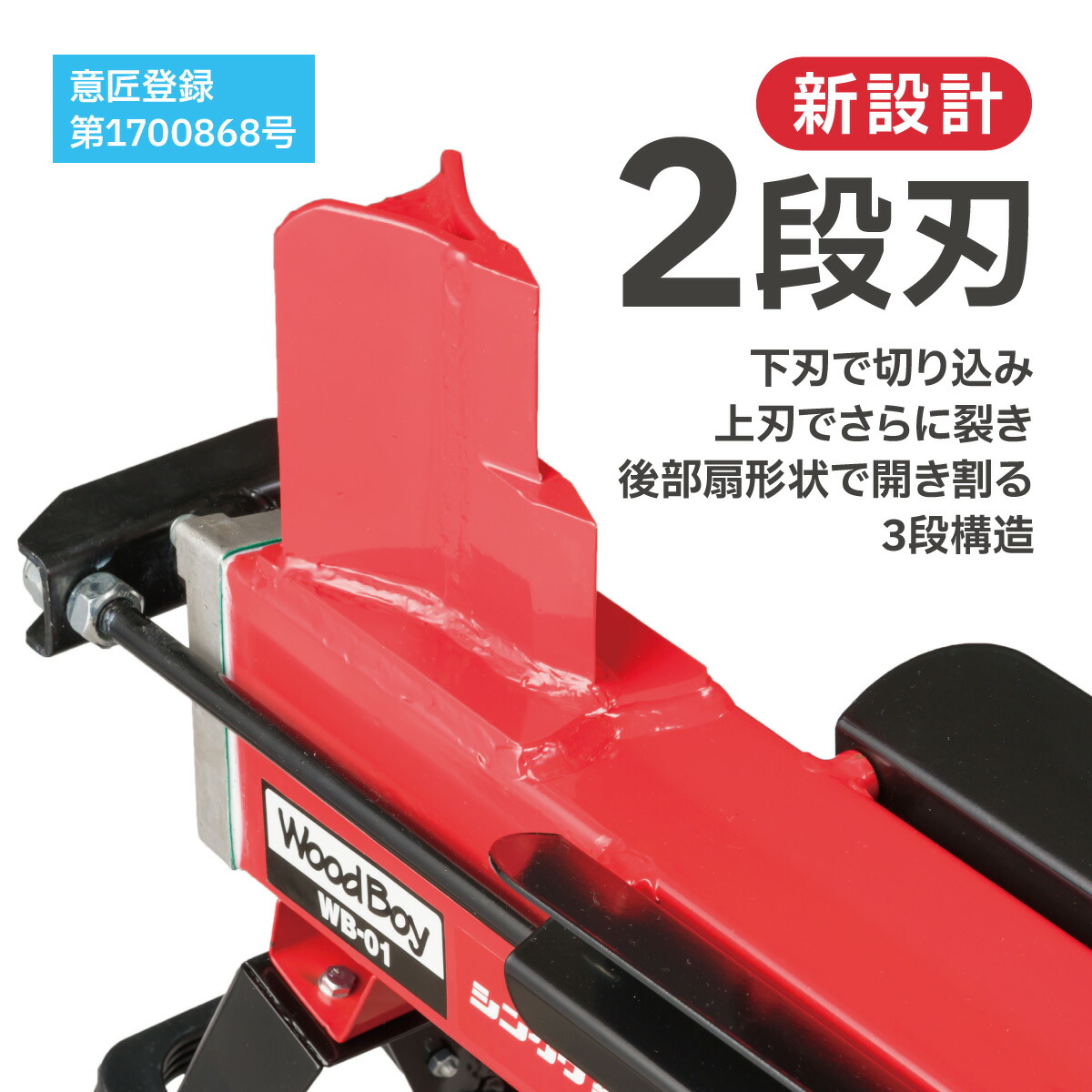 SHINGU電動薪割機ウッドボーイWB-012段刃530700薪割薪