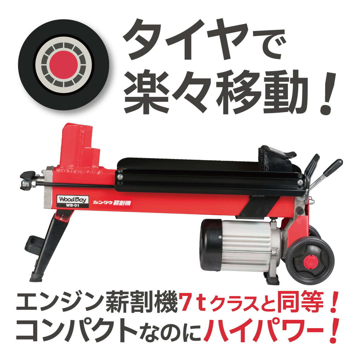 SHINGU電動薪割機ウッドボーイWB-012段刃530700薪割薪