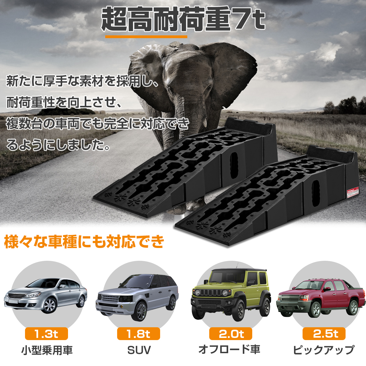 売却 カースロープ 耐荷重7t 7000kg 大型車対応 2個セット 分割式 整備用スロープ ジャッキサポート タイヤ交換 オイル交換 頑丈 車両整備  メンテナンス postosestoril.com.br