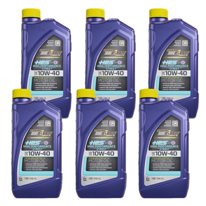 Royal Purple　 ロイヤルパープル　 HPS 10W-40　1QT(946ml)　[6本セット]　超高性能エンジンオイル｜プロケーブル　店