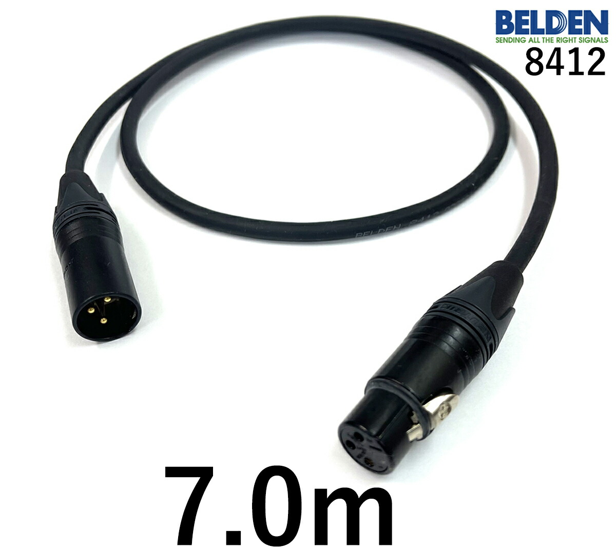 BELDEN ベルデン 8412 マイクケーブル 【長さ】7.0m 【本数】1本 【前側プラグ】XLRメス金 【後側プラグ】XLRオス金