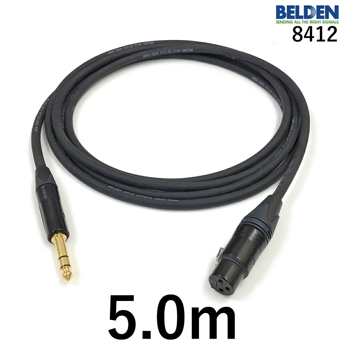 【楽天市場】BELDEN ベルデン 8412 マイクケーブル 【長さ】5.0m【本数】1本【前側プラグ】XLRメス金【後側プラグ】TRSフォン金：プロケーブル 楽天市場店