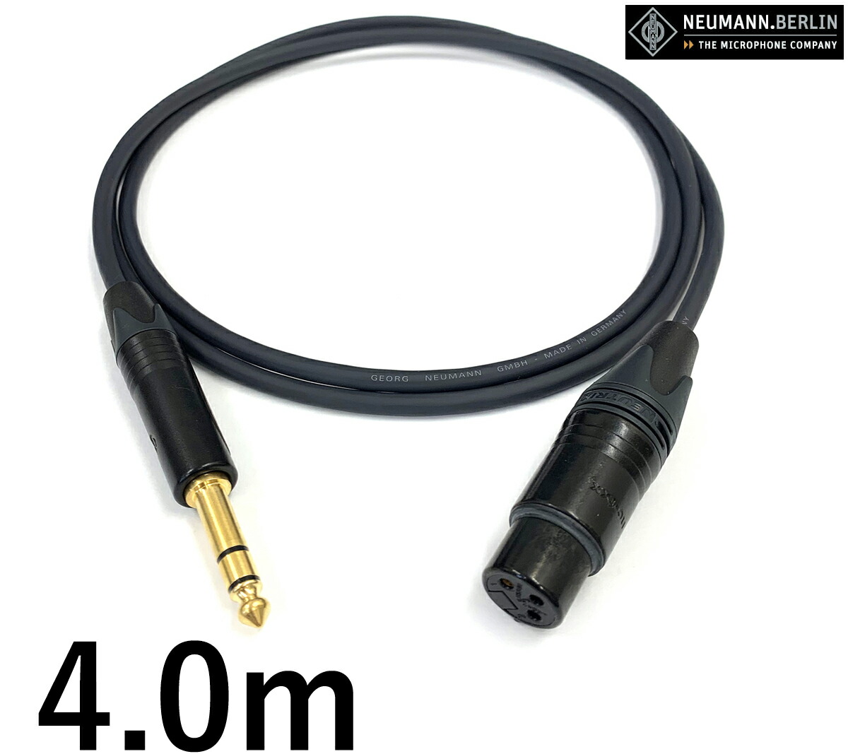 neumann ノイマン マイクケーブル 【長さ】4.0m【本数】1本【前側プラグ】XLRメス金【後側プラグ】TRSフォン金｜プロケーブル　店