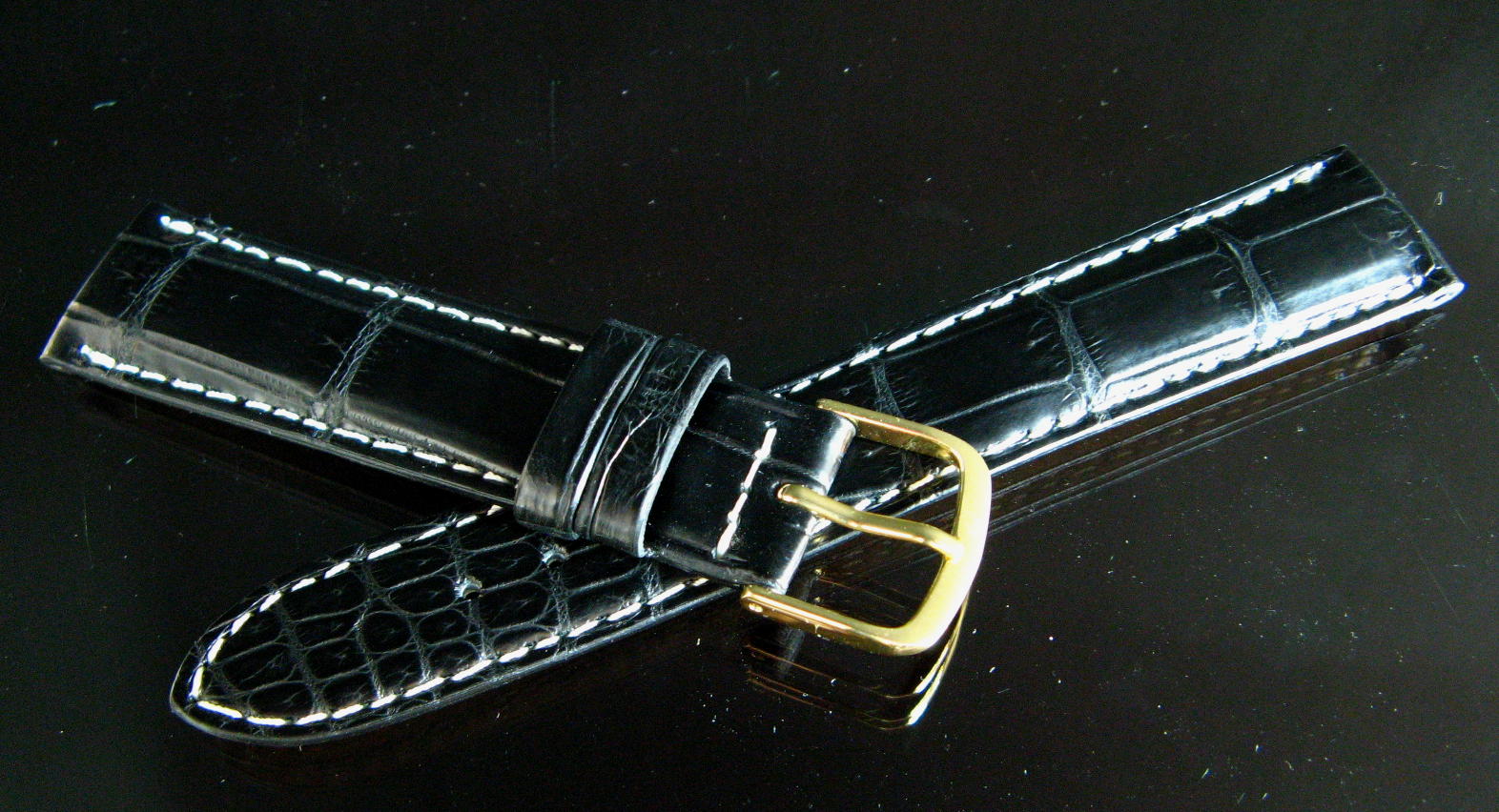 【楽天市場】最高級クロコダイル革時計ベルト(白ステッチ)竹符 ブラック18ミリ. 19ミリ(オイルマット仕上げ)：きものの美 ゆたかや