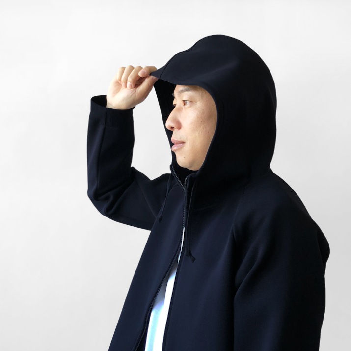 はっ水ニットパーカーML日本製レディースメンズ春ジップアップジップパーカー撥水無地シンプル送料無料五泉ニットプロディガル