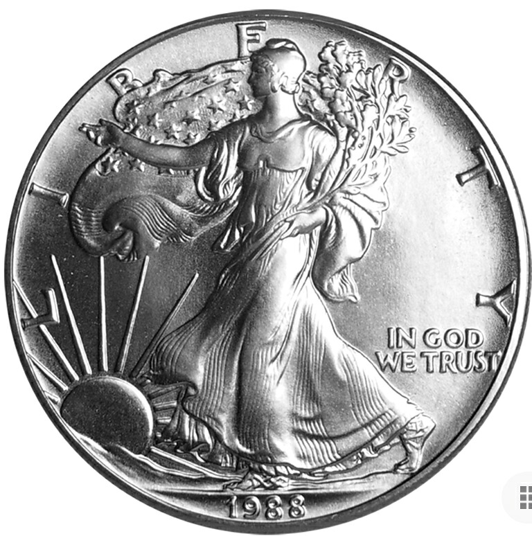【純銀99.9％】 1988年 純銀コイン アメリカ イーグル銀貨 ウォーキングリバティ 1オンス 純銀 アンティークコイン 銀 銀貨 品位99.9％ 31.1ｇ シルバー 本物保証｜ProductR 22,995円