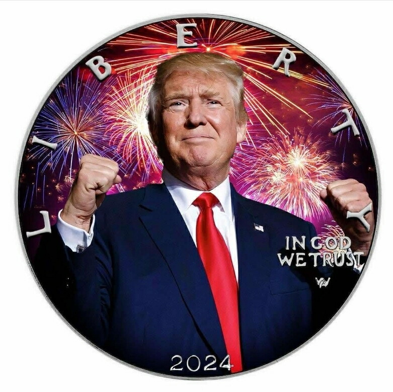 トランプ大統領 カラー 純銀 バー コインカプセル付き 1オンス 1oz トランプ大統領 カラー 純銀 バー コインカプセル付き 1オンス