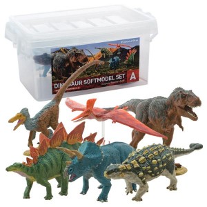 玩具 恐竜 フィギュア ティラノサウルス トリケラトプス ギフト 誕生日プレゼント DINOSAUR SOFTMODEL 恐竜 ダイナソーソフトモデルセットA FDW-101