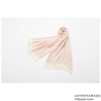 みやざきタオル 今治ショール シマシマ 180cm×70cm No.2 ピンク 今治ショール【送料無料】