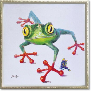 ユーパワー OIL PAINT ART 油絵の具 絵の具 作物 「クロール フロッグ」 M大きさ OP-18002   1枚ずつ折り目正しいに墨付きした、オイルペイントモダンアート☆【貨物輸送無料】