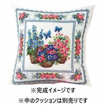 オリムパス ししゅうキット　クッションカバー　スプリングガーデン　6052 オノエ・メグミの「花のある暮らし」【送料無料】
