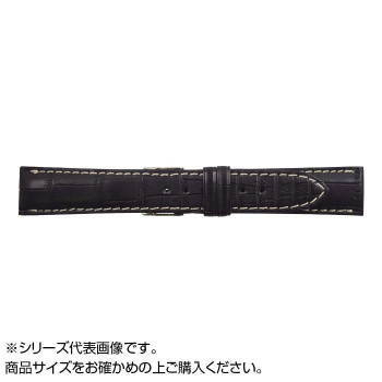 MIMOSA(ミモザ) 時計バンド クロコマット 18mm ブラック/ホワイトステッチ (美錠:銀) WRM-AW18 場面に合わせて、スタイリッシュにベルト交換!【送料無料】【メール便対応】