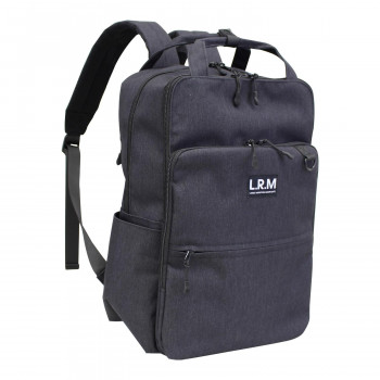 L.R.M 10ポケット スクエア3層リュック CMK19-0541 ブラック A4サイズ対応の多収納リュック。【送料無料】