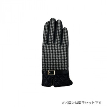 婦人用手袋 羊革コンビ手袋 22cm クロ(6) 001317021 婦人用羊革コンビ手袋【送料無料】【メール便対応】