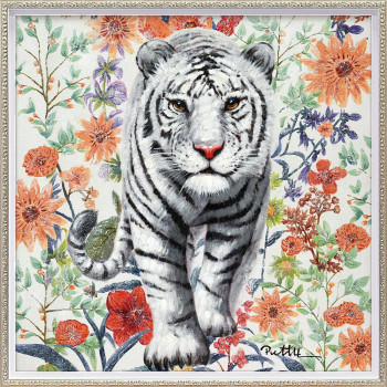 ユーパワー 油絵の具絵の具 作物「ジャングルの花やしき(M)」 OP-18045   絵と額が仕掛けるになった商いものです【貨物輸送無料】