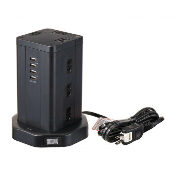 タワー型タップ12P4USB WBS-TW1204USB(BK) スッキリ配線【送料無料】