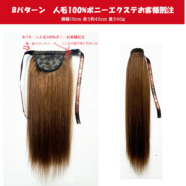 ご願望することの人毛100%ポニーエクステを仕立て上げるいたしました、Bひな形 w237