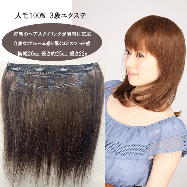 楽天市場】襟足ウィッグ 人毛100% 高品質人毛3コームスソ人毛