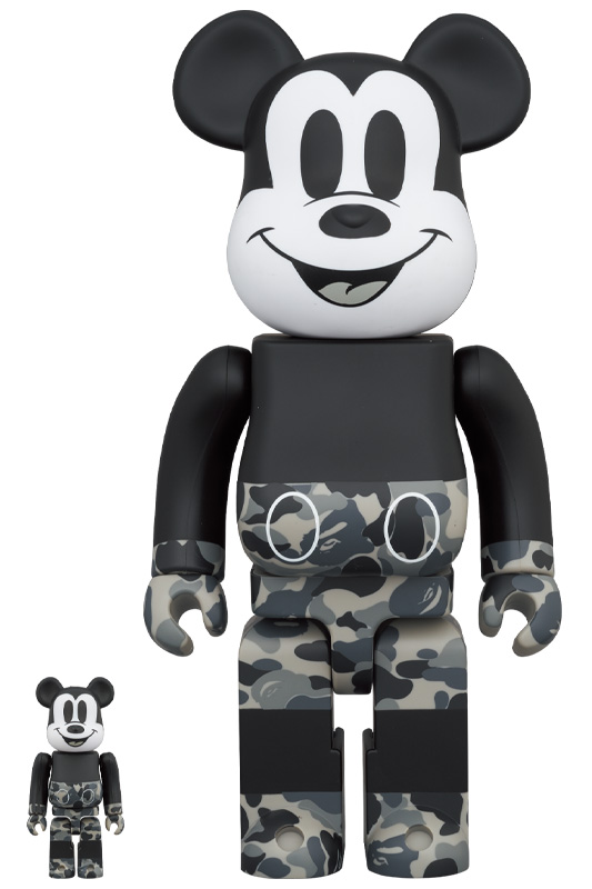 楽天市場 Be Rbrick Bape R Mickey Mouse Monotone Ver 100 400 ｐｒｏｊｅｃｔ１ ６