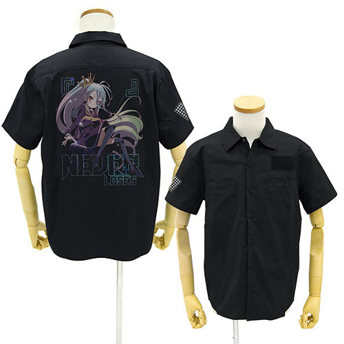 【送料無料対象商品】コスパ ノーゲーム・ノーライフ 「白」 フルカラーワークシャツ BLACK