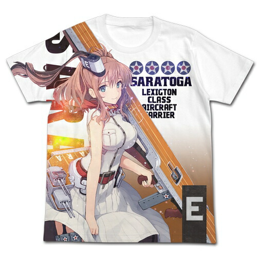 【送料無料対象商品】コスパ 艦隊これくしょん -艦これ- サラトガ フルグラフィックTシャツ WHITE【ネコポス/ゆうパケット対応】