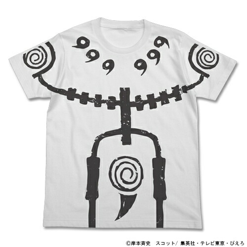 【送料無料対象商品】コスパ NARUTO-ナルト- 疾風伝 九尾チャクラモードTシャツ ホワイト 【ネコポス/ゆうパケット対応】画像
