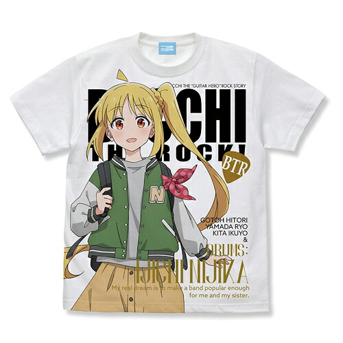 【送料無料対象商品】コスパ アニメ「ぼっち・ざ・ろっく！」 描き下ろし 伊地知虹夏 フルグラフィックTシャツ ストリートファッションVer. WHITE【ネコポス/ゆうパケット対応】
