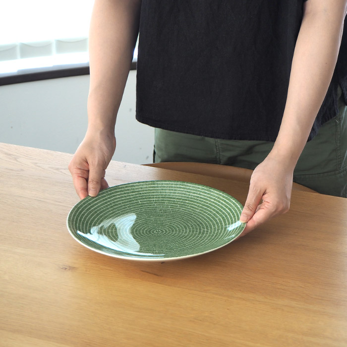 アラビア アベック 24h 26cm プレート グリーン 2枚 旧ロゴ