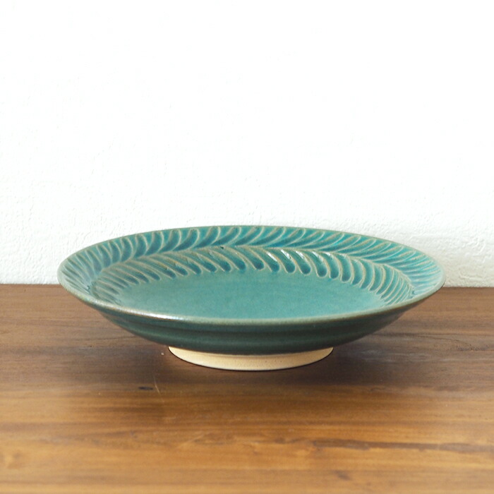 作家物　陶器　多目的皿　美品　モダン 楽天市場】市野耕 マンガン釉 7寸葉紋深皿 /和食器 作家もの