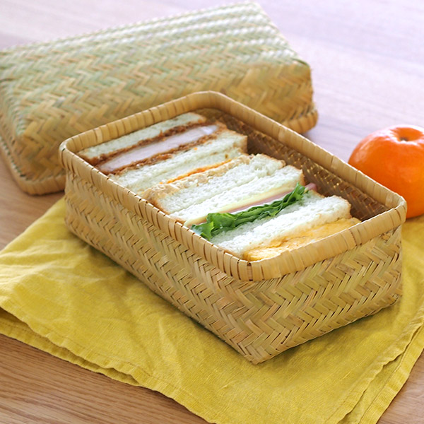 楽天市場】かごや 青竹 弁当箱 細ひご 小 / お弁当箱