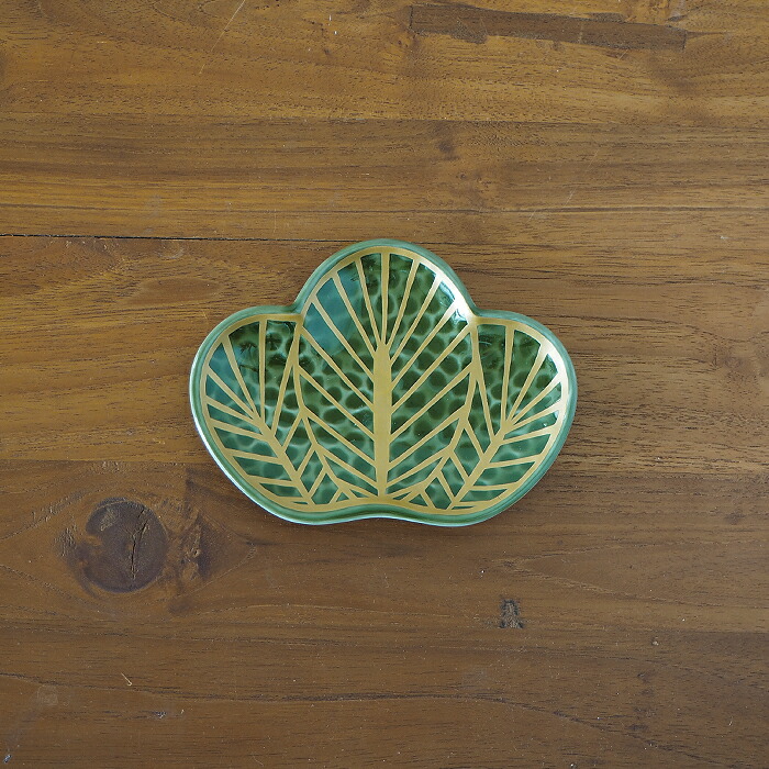 幸楽窯 錦 茶緑金 松葉形 銘々皿 / 有田焼 和食器 新年 お正月 おせち