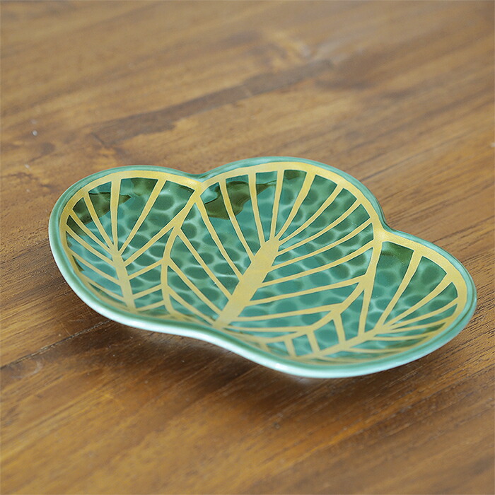 幸楽窯 錦 茶緑金 松葉形 銘々皿 / 有田焼 和食器 新年 お正月 おせち