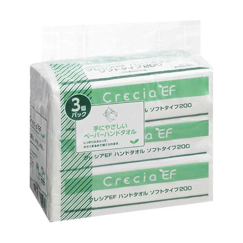 クレシアEFハンドタオル ソフトタイプ200 3個*10パック 37002 5,502円