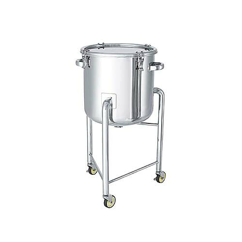 鏡板型ステンレス鋼密閉入れもの ゼムクリップ印字機 脚付 A型シリコンパッキン付 45L DT-CTH-L-39