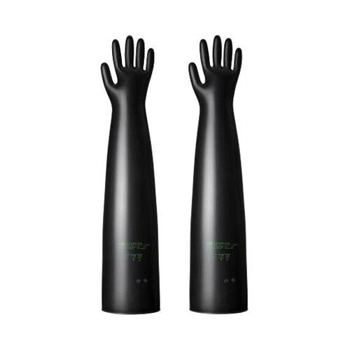 グローブボックス／アイソレーター用ブチル手袋 8インチ 薄0.4mm ハンドサイズ9.5inch 長さ800mm 18800BHP9.5E45