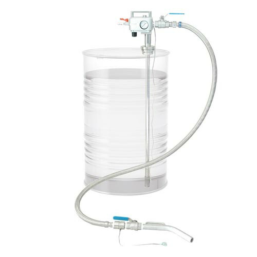 200L差しかためるドラム缶用エアプレッシャーポンプ(SUS製・溶解剤用)ボールバルブノズル付 APD-20SUS