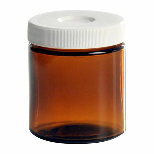 セプタム付きボトル・広口 110mL レベル2 茶 24本入 2124-S004