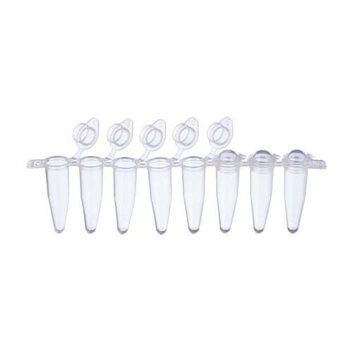 0.2mL PCR8連チューブ ドームキャップ付 1箱 (120ストリップ入) 137-232C