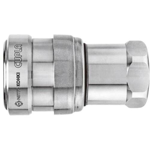 ゼロスピルカプラ (ソケット) ステンレス鋼 FKM R3/8オネジ取付用 ZEL-3S SUS FKM
