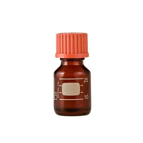 ねじ口びん (メジュームびん) 茶褐色 赤キャップ付 25mL 1箱 (10個入) 017210-2511A｜Pro Lab. ＆ Healthcare Shop