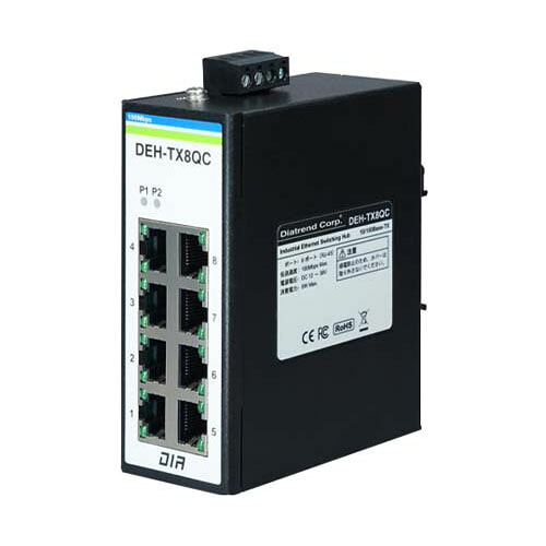＜QoS役立つこと積み上げる＞製作用イーサネットスイッチングハブ 100Base-TX印字機 W43×D84×H110粍 DEH-TX8QC